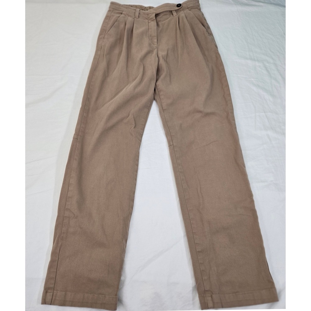 Massimo Alba Women's Pleated Front Pants Khaki Tan Trousers Made in Italy Small